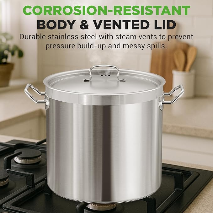 Nutrichef Stainless Steel Cookware Stockpot, 40 Quart Heavy Duty Induction Soup - Image 5