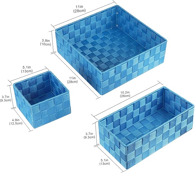 Posprica Woven Storage Baskets for Organizing, Small Black Baskets Cube Bin - Image 3