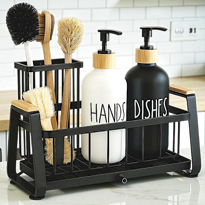 Kitchen Dish Soap Farmhouse Dispenser Set by LUXENEST