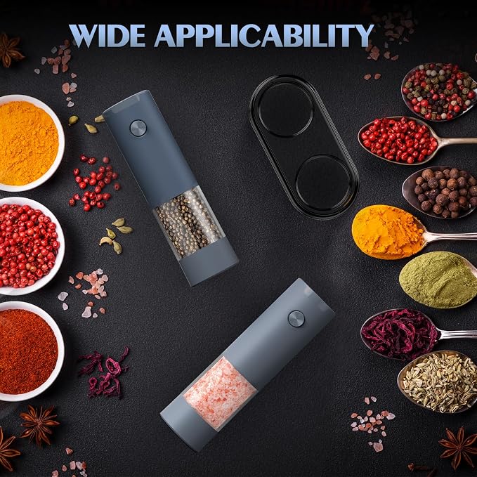 Salt and Pepper Shakers Electric Salt Pepper Grinder Set Kitchen Accessories - Image 5