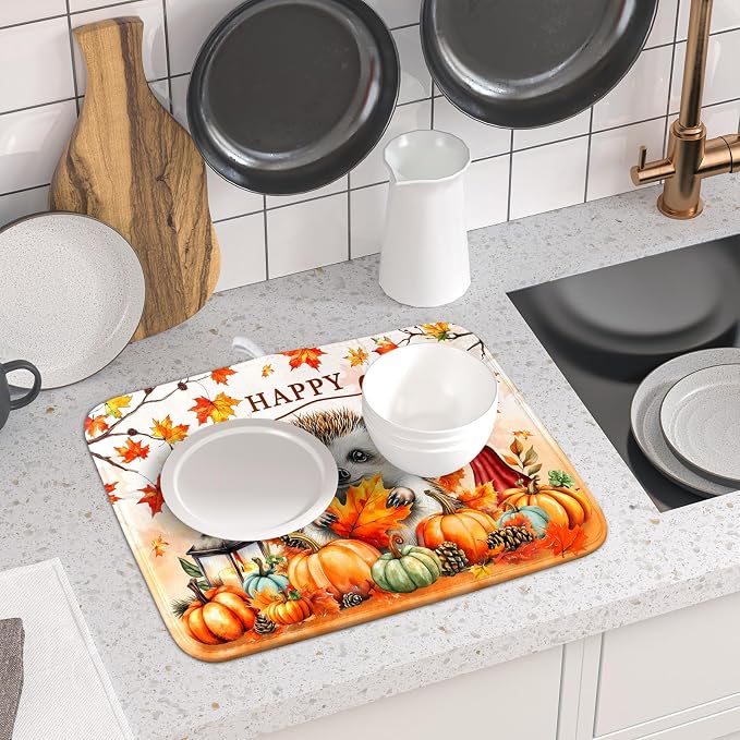 Happy Fall Dish Drying Mat - Image 6