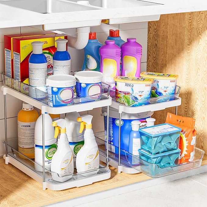 Delamu 2-Tier Multi-Purpose Bathroom Under Sink Organizers and Storage - Image 5