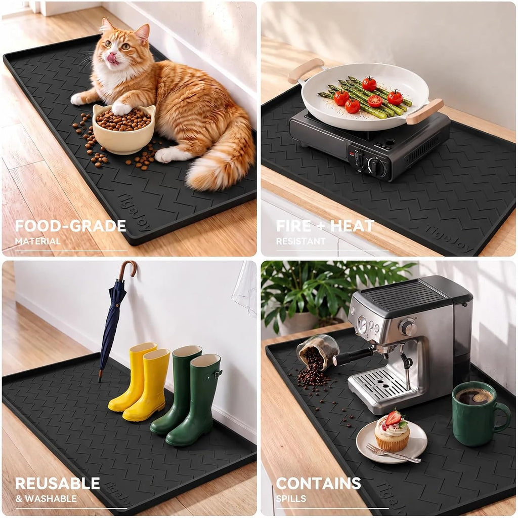 TigeJoy Under Sink Mats for Kitchen Waterproof 25" x 22", Cabinet