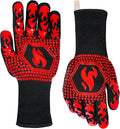 QUWIN BBQ Gloves, Oven Gloves 1472℉ Extreme Heat Resistant, Grilling Gloves by QUWIN
