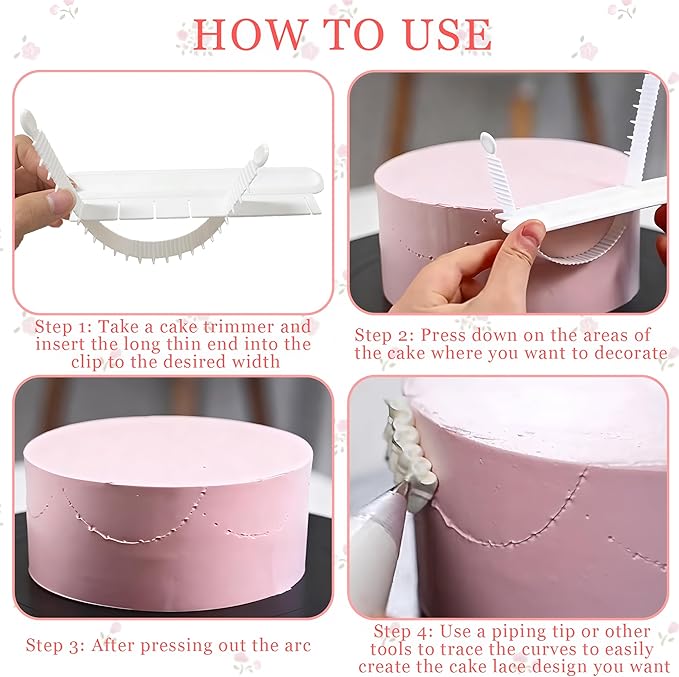 4PCS Cake Arch Guide Tool, Adjustable Fondant Cake Arc Ruler, Practical Baking - Image 2