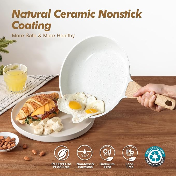 SENSARTE Nonstick Frying Pan Skillets, Healthy Cookware Chef's Pan, PTFE & PFAS - Image 2