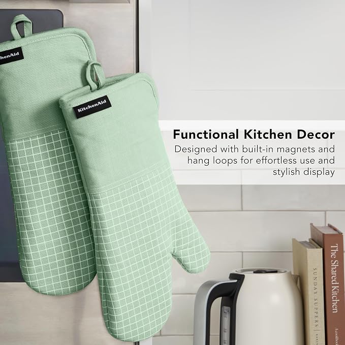KITCHENAID Gourmet Series Gridlines Oven Mitts 2-Pack Set, Heat Resistant up to - Image 6