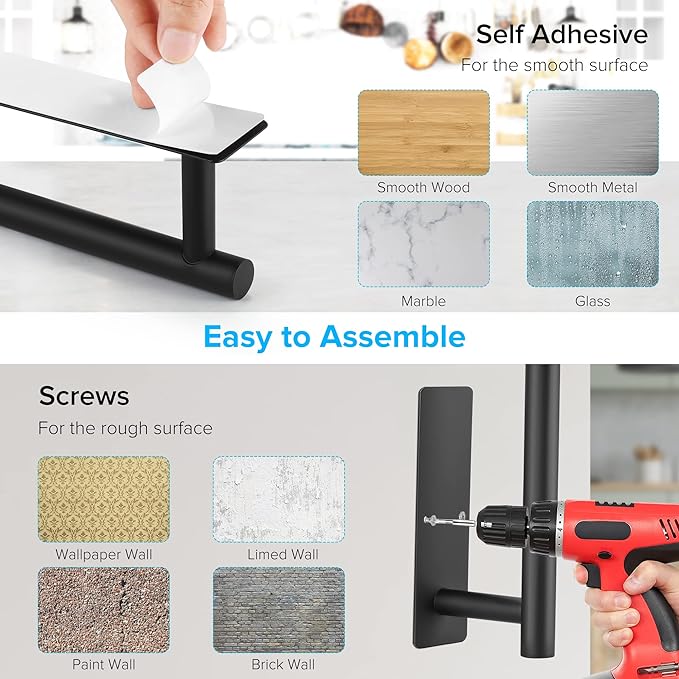 UREZORGEAR 2nd Gen Paper Towel Holder Under Cabinet No Drilling, Self Adhesive - Image 2