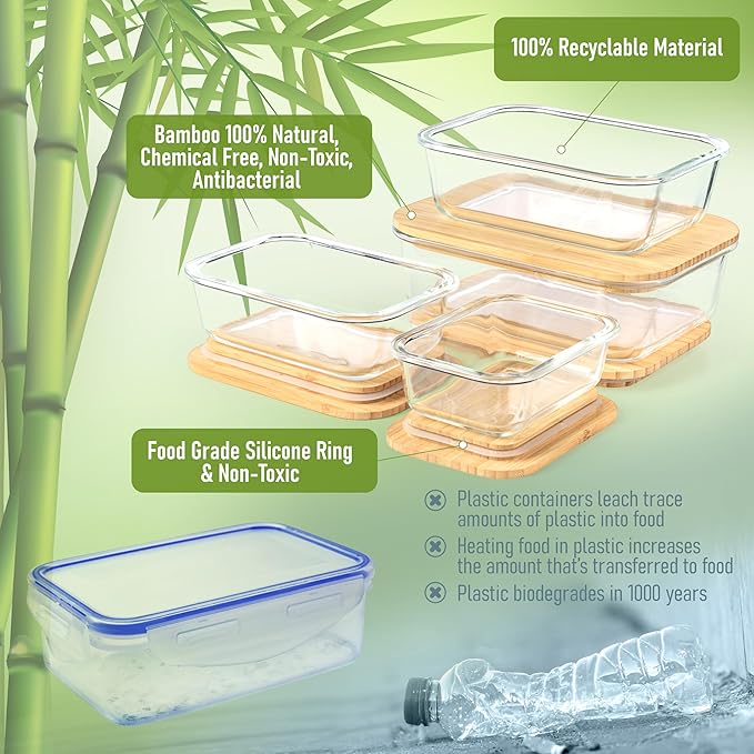 Set of 4 Stackable Space-Saving Nesting Glass Containers - Image 6
