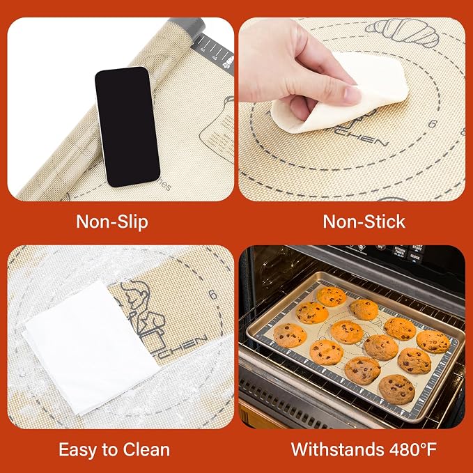 Silicone Mat for Baking Macaron, Extra Thick Silicone Baking Mat - Image 5