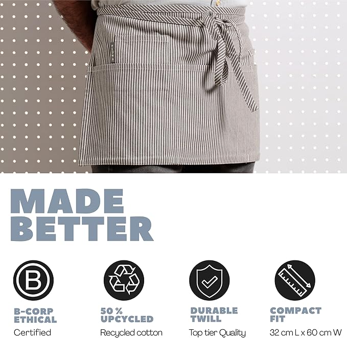 MEEMA Chef Waist Apron Cotton Fabric |Washable & Breathable Waitress & Server - Image 6