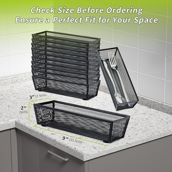 Neudeco Silverware Organizer, Mesh Drawer Organizer - Image 2