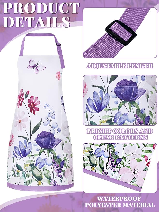 Bencailor 6 Pcs Spring Kitchen Aprons - Image 5