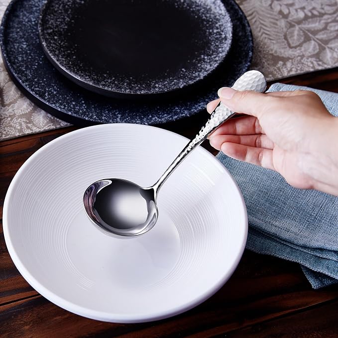 KEAWELL Premium 7.3" Hammered Gravy Ladle – 18/10 Stainless Steel – Exquisite - Image 4