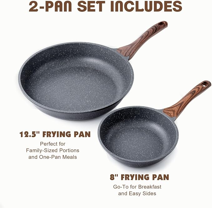 SENSARTE Nonstick Frying Pan Skillets, Swiss Granite Coating Omelette Pans - Image 3