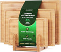 Bamboo Cutting Board Set of 3, Durable Wooden Chopping Boards by Maxboro
