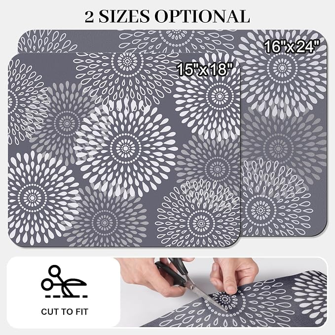 LuxStep Dish Drying Mat Super Absorbent Kitchen Counter Mat Rubber Backing - Image 2