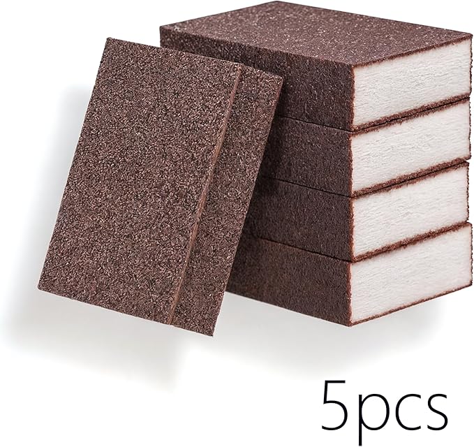 5 Powerful Pot Scrubber Cleaning Sponges, Heavy Duty Kitchen Eraser Scouring - Image 2