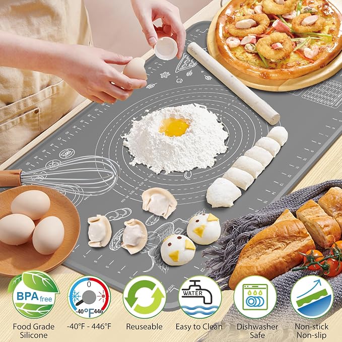 Silicone Baking Mat 24" x 16" Extra Thick Non-stick Pastry Mat - Image 2