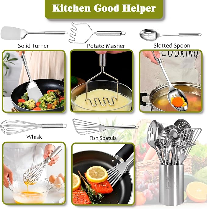 Stainless Steel Kitchen Utensils Set - Image 9