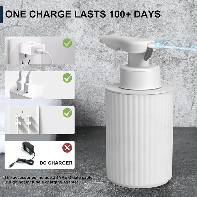 Automatic Soap Dispenser Foaming Touchless: 9oz White Plastic - Image 5