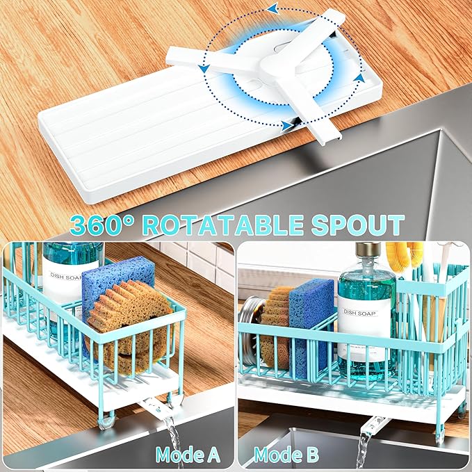 Cisily Sponge Holder for Kitchen Sink, Sink Caddy Organizer - Image 3