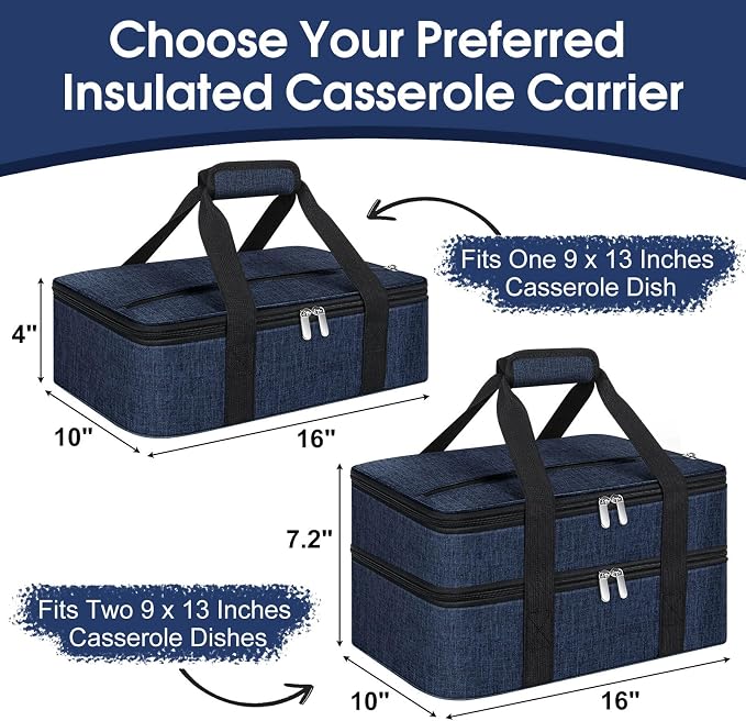Double Insulated Casserole Carrier, Portable Casserole Carrier - Image 2