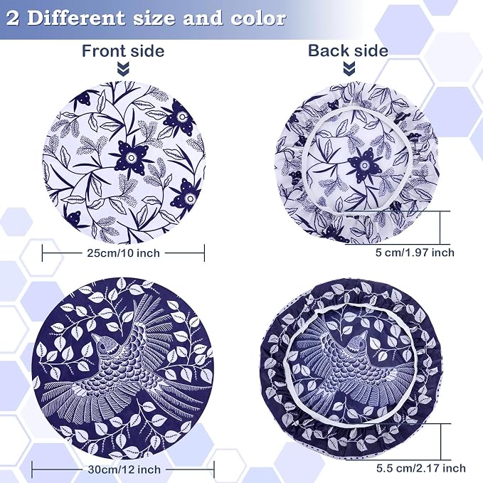 2 Large Reusable Beeswax Bowl Covers - Image 3