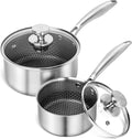 MICHELANGELO Stainless Steel Saucepan Set 1QT & 2QT, Premium Triple Ply Sauce by Michelangelo