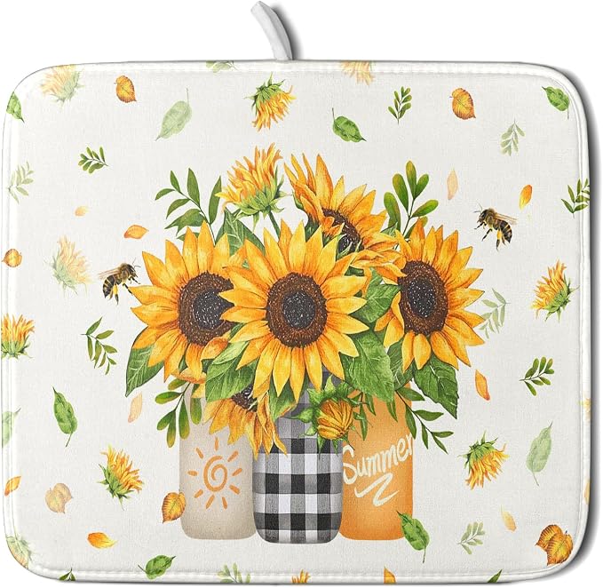 Giwawa Sunflower Vases Dish Drying Mat by Giwawa