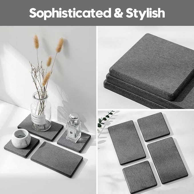4PCS Water Absorbing Sponge Holder Diatomite Stone Sink Tray Mat, Quick Drying - Image 7