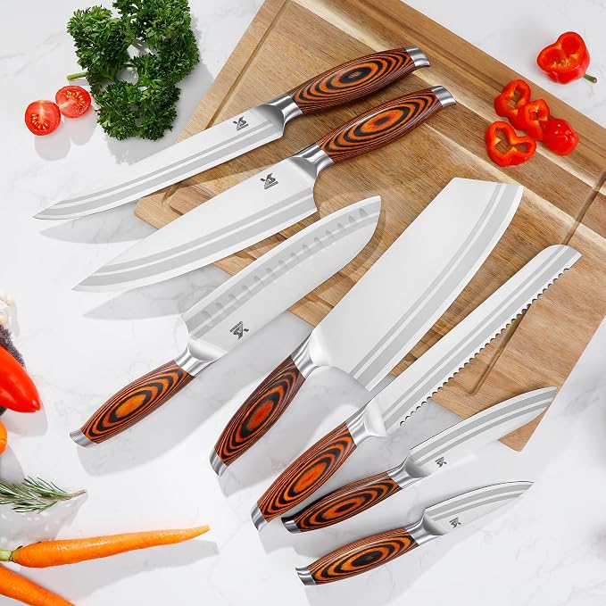 MSY BIGSUNNY 7-PCS Kitchen Knife Set, German Stainless Steel - Image 5