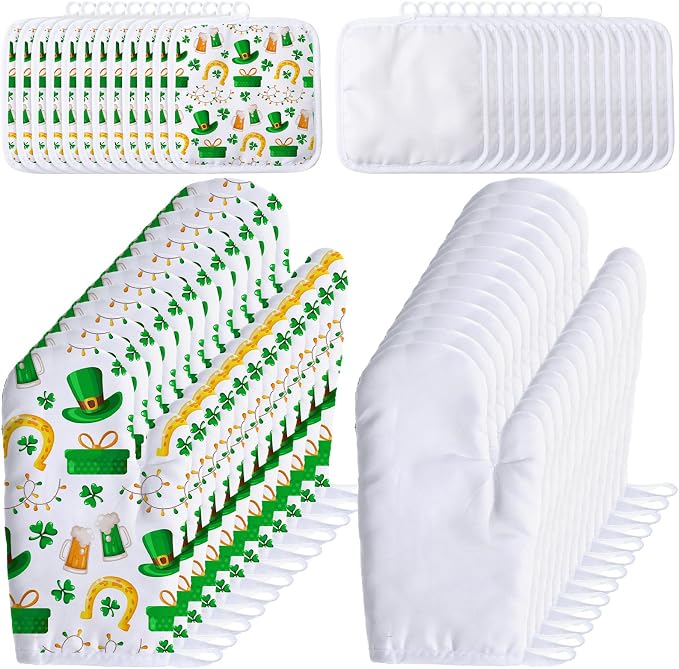 Patelai 50 Pieces Blank Sublimation Oven Mitts Set Include Blank Sublimation by Patelai
