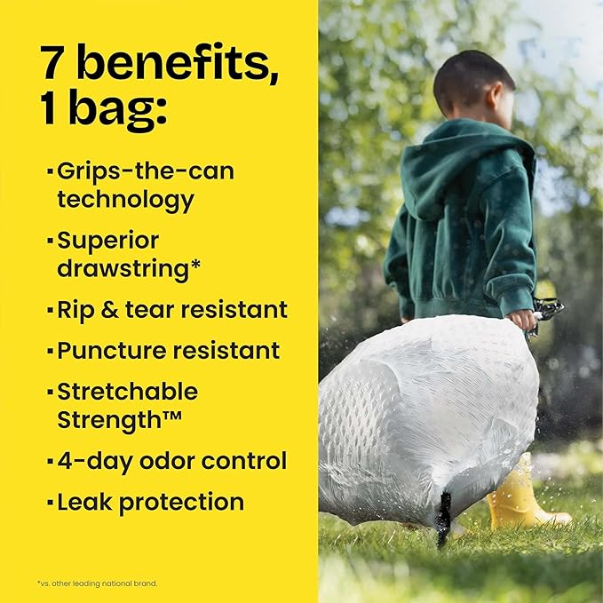 Glad ForceFlex Tall Kitchen Drawstring Trash Bags, 13 Gal, Fragrance Free - Image 5