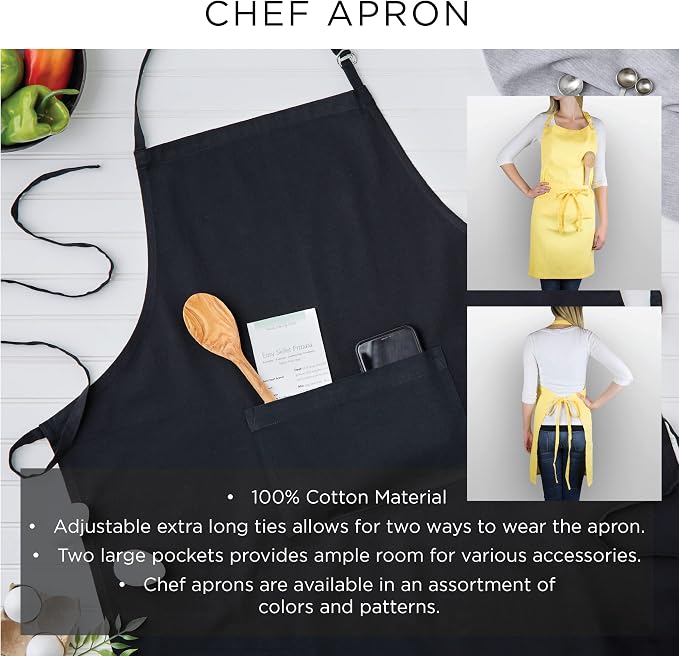 DII unisex Chef Style Cotton Apron - Image 6
