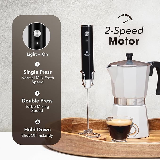 Zulay Kitchen Rechargeable Milk Frother Handheld - Image 4