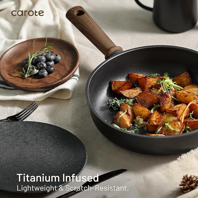 CAROTE 44pcs Nonstick Kitchen Titanium Cookware Sets, Nonstick Pots and Pans - Image 3