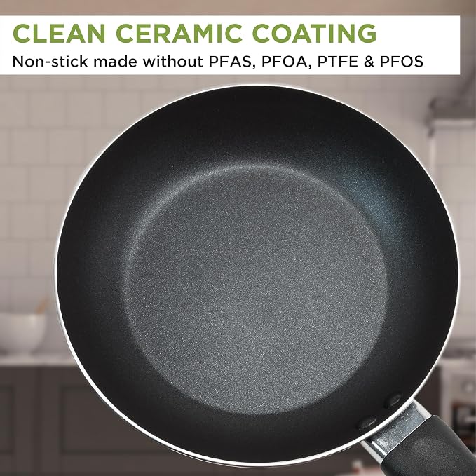 Ecolution Easy Clean Ceramic Nonstick Cookware Set, Dishwasher Safe Kitchen - Image 3