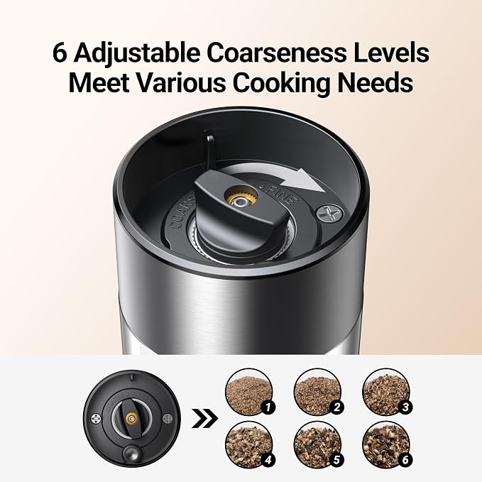 ThermoMaven Electric Salt and Pepper Grinder Set, 110ml Larger Rechargeable - Image 5