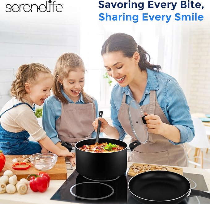 SereneLife Kitchenware Pots & Pans Basic Kitchen Cookware, Heat Resistant - Image 7