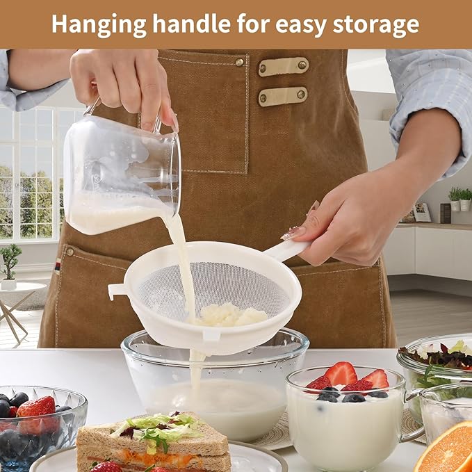 Kefir Strainer Set, 3-Size Plastic Non-Metal Sieve - Image 5