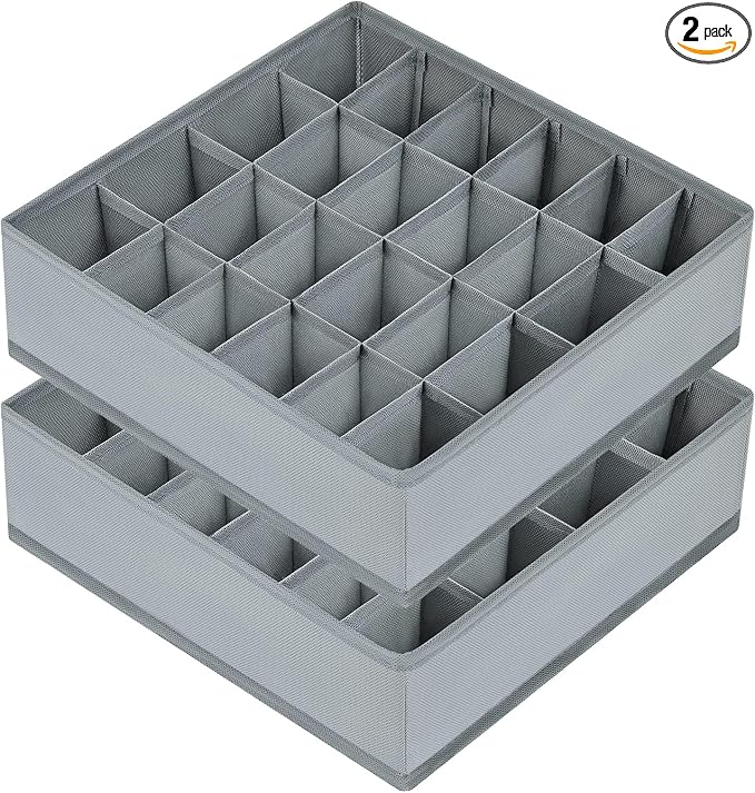 Joyoldelf Sock Drawer Organizer Divider 2 Packs Underwear Organizer, 24 Cell by APPRECIATELIFERELAXYOURSOUL