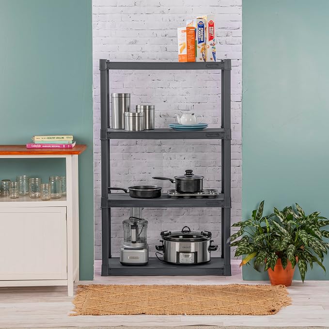 Sterilite 4-Pack 4 Shelf Unit, Heavy-Duty Shelving Storage and Utility Rack - Image 2