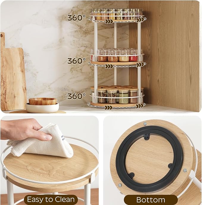 YATINEY 3-Tier Lazy Susan Organizer, Rotating Spice Rack, Spinning Organizer - Image 6