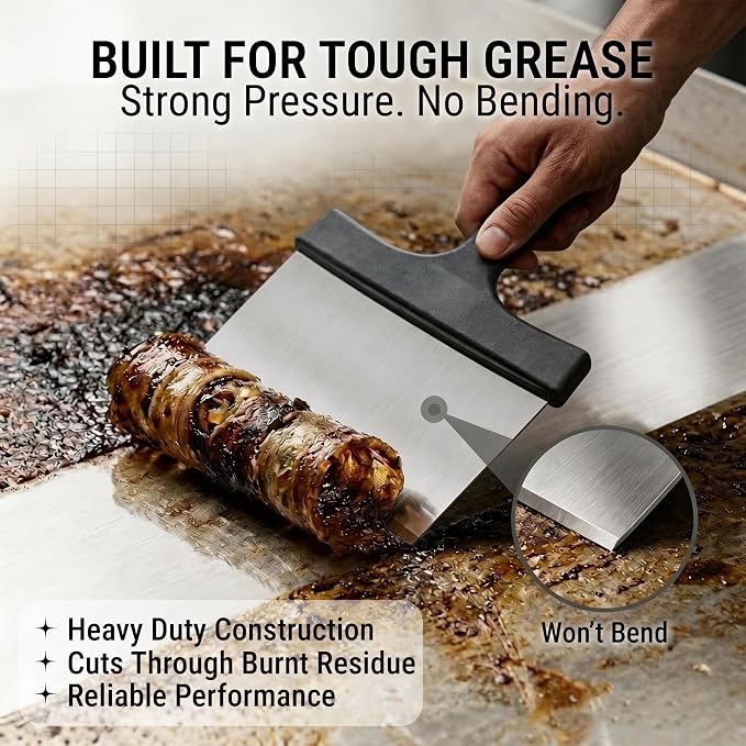 Grill Scraper, Stainless Steel Food Scraper - Image 4