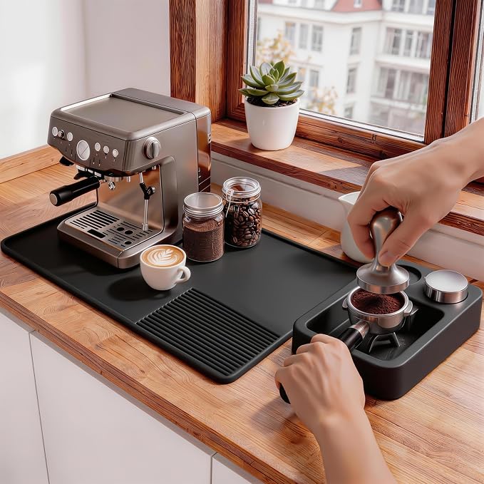 Silicone Coffee Mat and Espresso Tamping Mat, Detachable Espresso Coffee Bar - Image 3