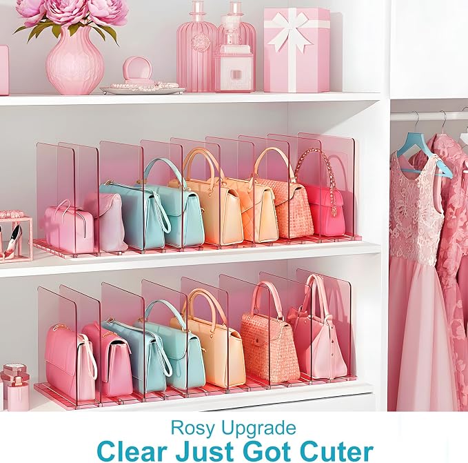 SortNStore Purse Organizer for Closet: Shelf Dividers Adjustable Acrylic Bag - Image 2