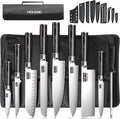 MDHAND Chef Knife Set with Roll Bag, High Carbon Stainless Steel Japanese by MDHAND