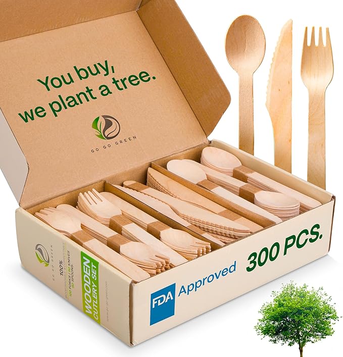 100% Compostable Cutlery Set by GO+GO+GREEN