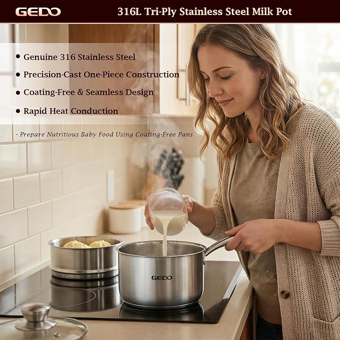 GEDO Food-Grade 316L Stainless Steel Sauce Pan - Image 2